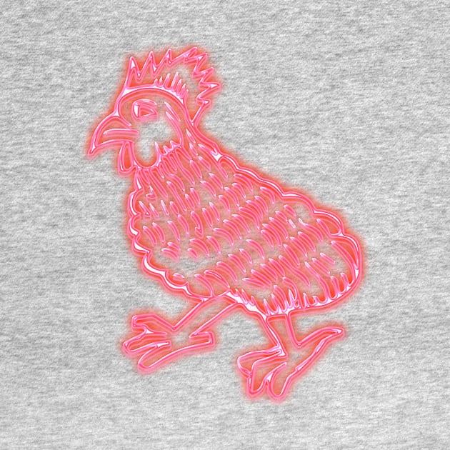 Funny Chicken Neon Sign Vintage and Retro by PerttyShirty